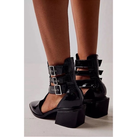 Free People Austyn Cutout Ankle Boots Size 39 Black Strappy Ankle Boots - Picture 5 of 8